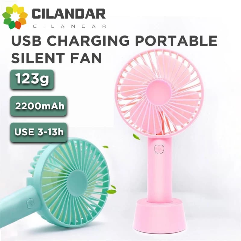 2025 CILANDAR The New USB Charged Fans Mini Desktop Handheld Adjustable 3 Electric Fan Light Quiet Travel Outdoor Cooling Fans