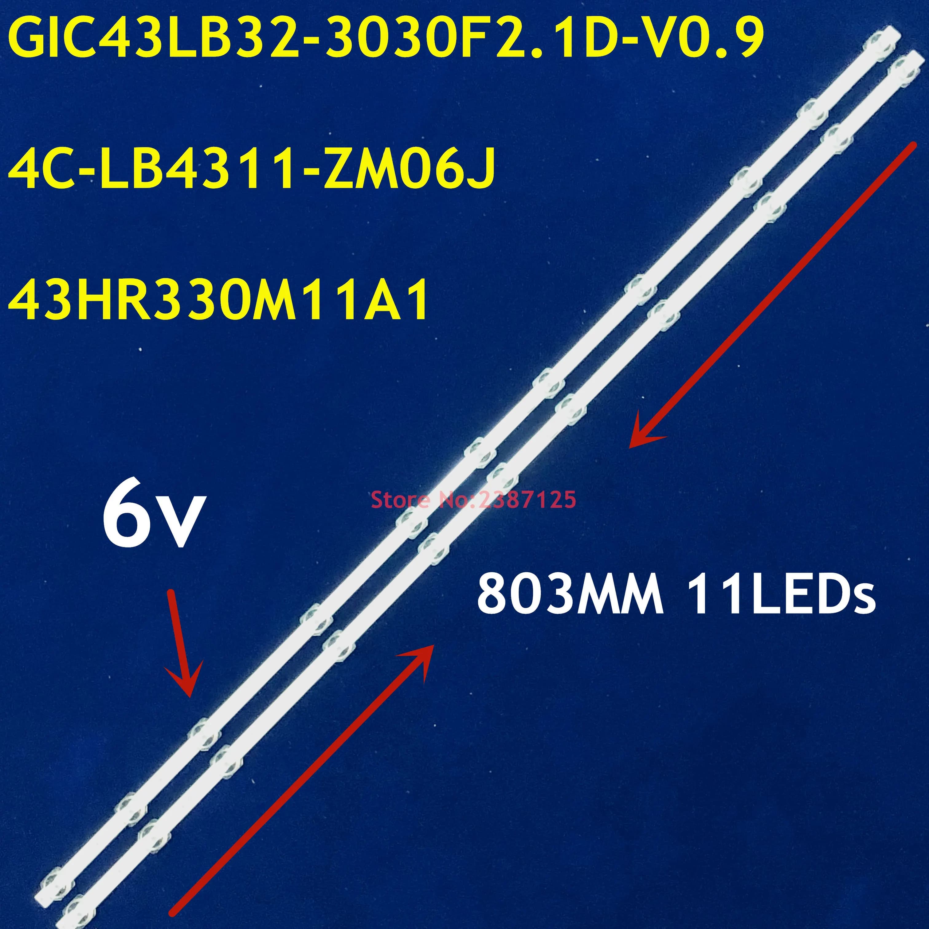 LED Backlight 11LED GIC43LB32-3030F2.1D-v0.9 4C-LB4311-ZM06J 43HR330M11A1 43A260 43A460 43V2 43F6F 43L2F 43D6 43L2800 43UD6306