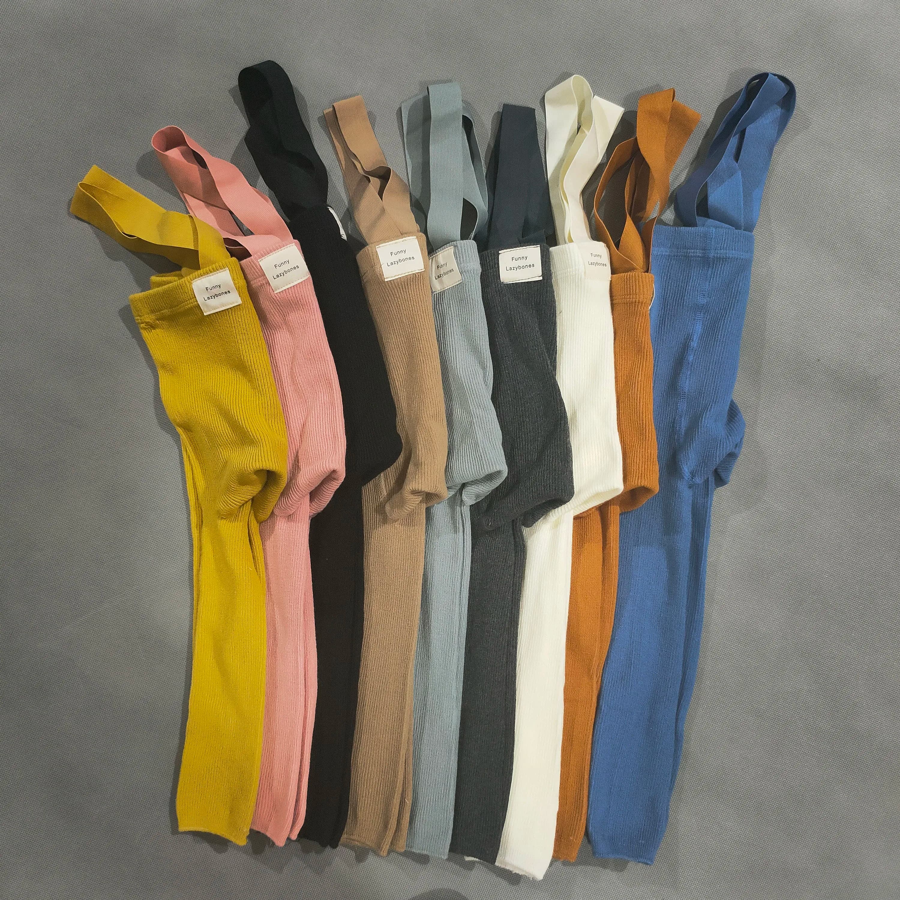 Spanish Spring And Autumn Models High Waist Suspenders Cropped Trousers Baby Big PP Baby Leggings