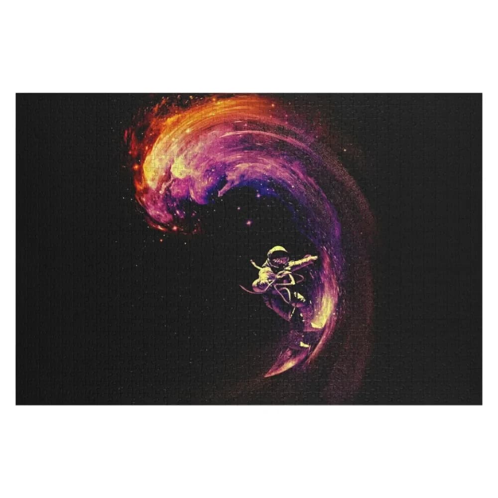 Space Surfing Jigsaw Puzzle Custom Wooden Name Woods For Adults Christmas Gifts Puzzle