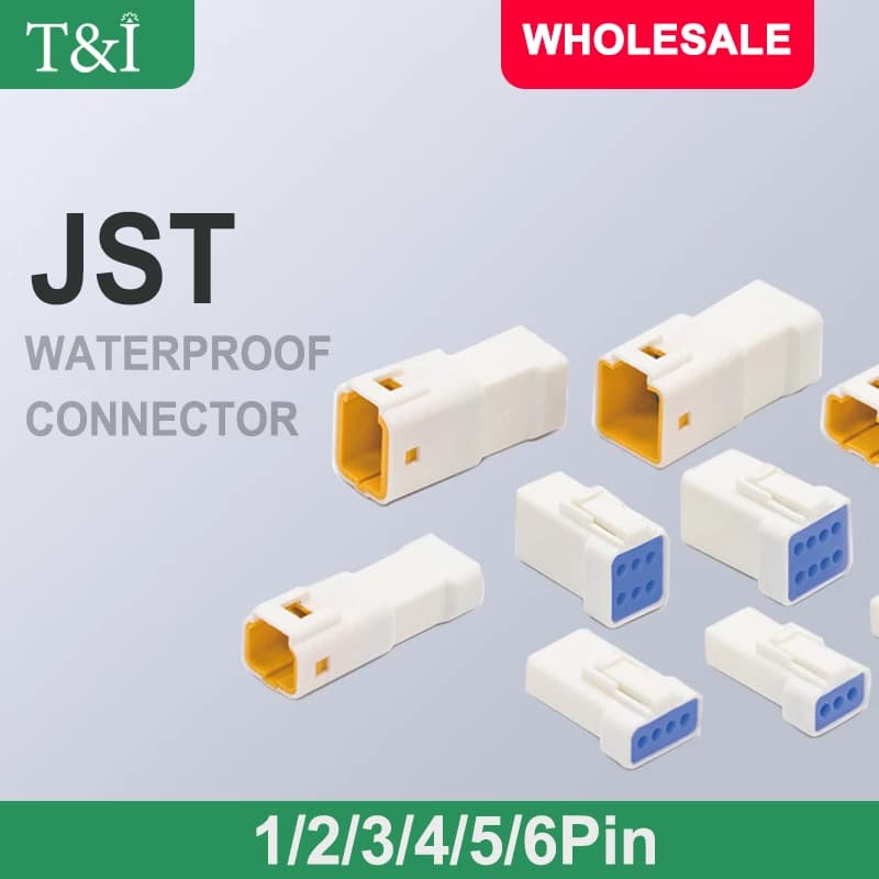 2 3 4 6 8 Pin Way JST Automotive Waterproof Cable Connector Socket Male and Female Butt Plug for Benz BMW