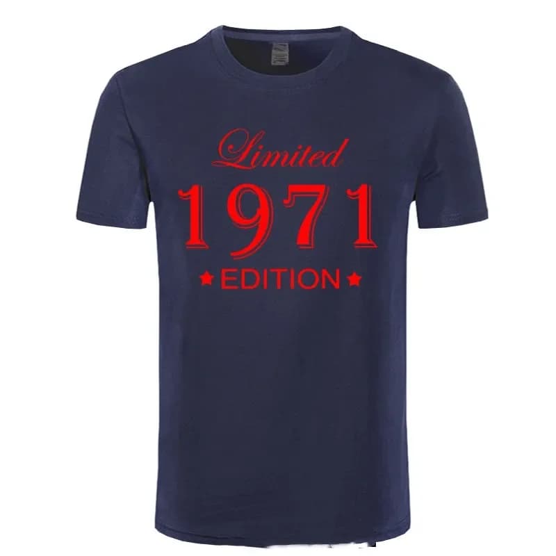 Man Made in 1971 T-shirt Tops Limited Edition 1971 T Shirts Short Sleeve Funny Birthday Tshirts for Men