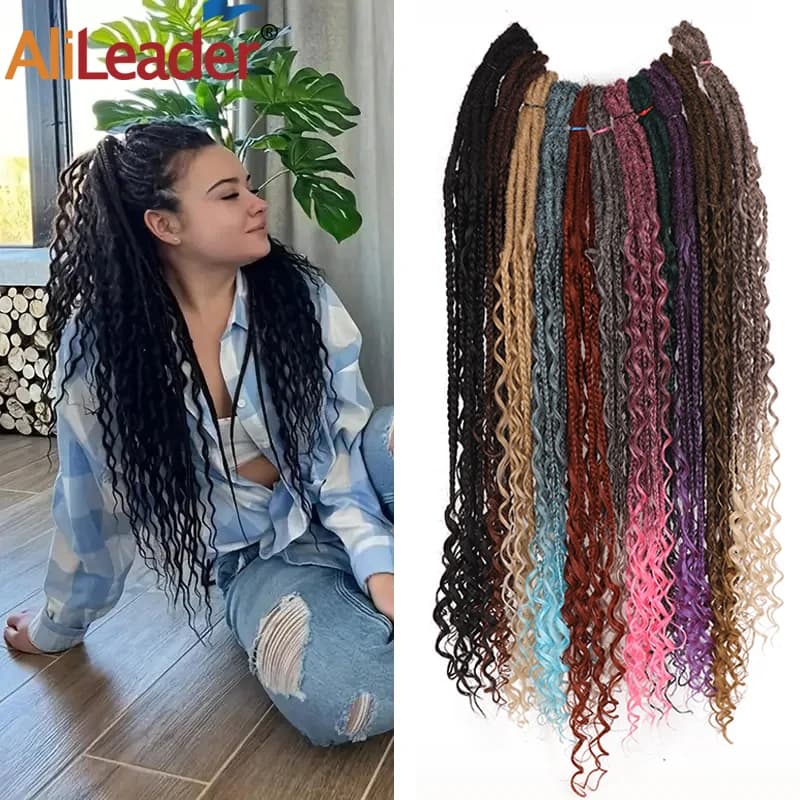 24Inch DE Dreadlock Extensions Synthetic Boho Box Braids Double Ended Dreadlock Extensions Handmade Reggae Hair 5/10 Strands