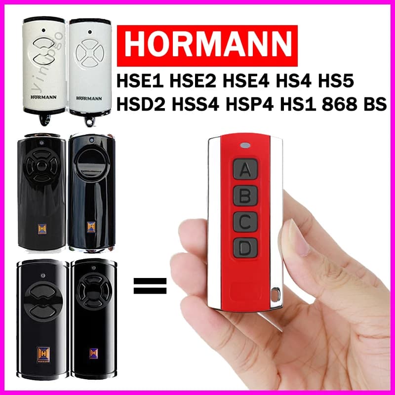 HORMANN 868 BS Series HSE2 HSE1 HSE4 HSS4 HS1 HS4 HS5 HSP4 HSD2 Garage Door Opener Remote Control 868MHz Gate Remote Control