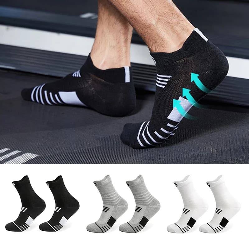 Spring Autumn Men's Sport Socks Breathable Cotton Cycling Basketball Football Soccer Running Trekking Travel Socks