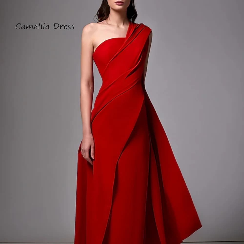 New Elegant Prom Dresses Mermaid One Shoulder Party Dresses Simple Party Gown With Shawl Evening Dresses Vestodo De Novia