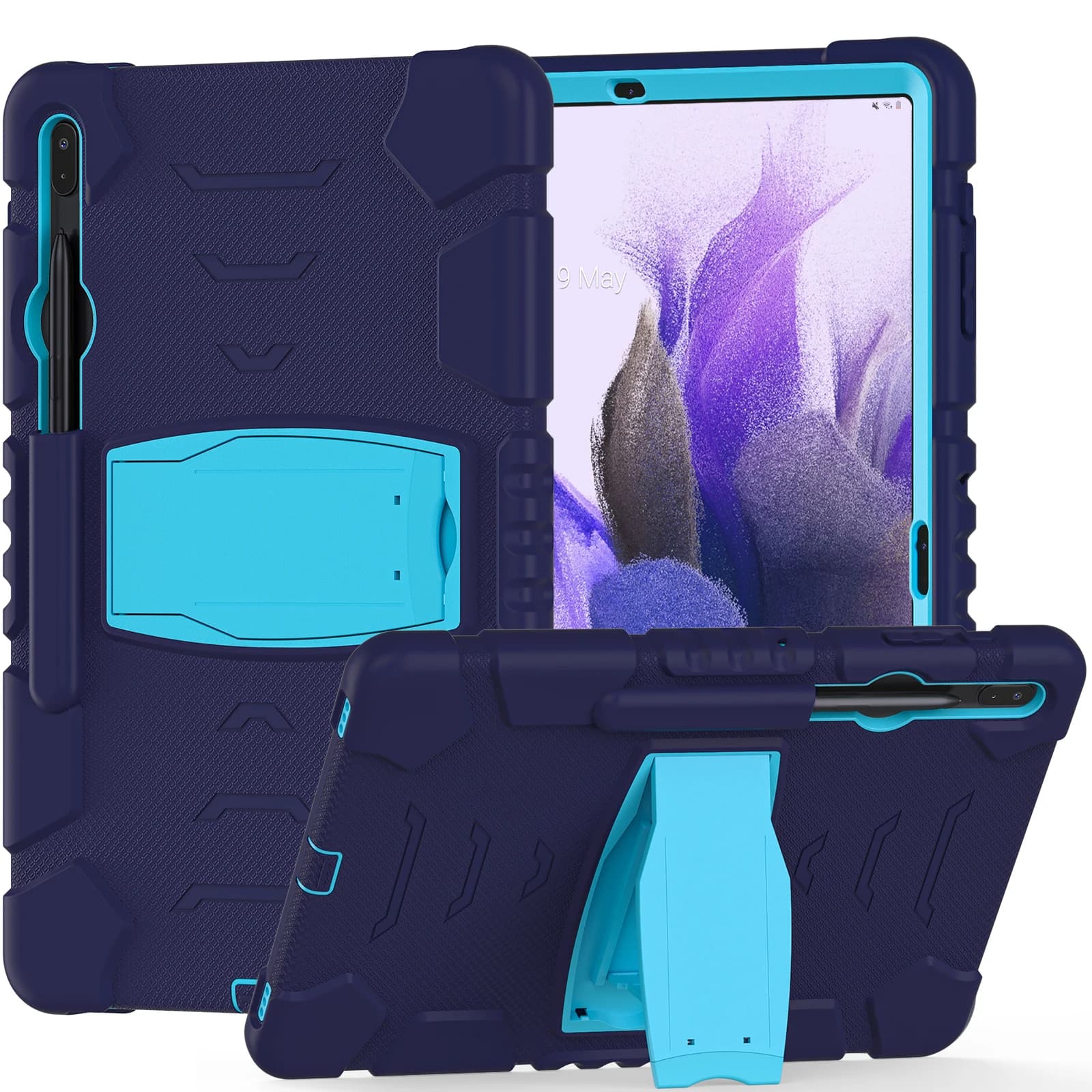 Stand Case For Samsung Galaxy Tab S8 S7 Plus FE SM-X800 X806 T970 T975 T976 T730 T733 T735 T736 12.4" Heavy Duty Anti-Slip Cover