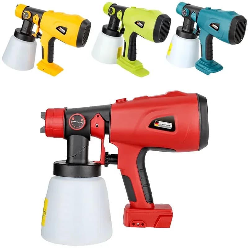 800ML Cordless Spray Gun Furniture Steel Coating Airbrush For Makita/Dewalt/Milwaukee/Bosch 18V Battery for House Painting,DIY