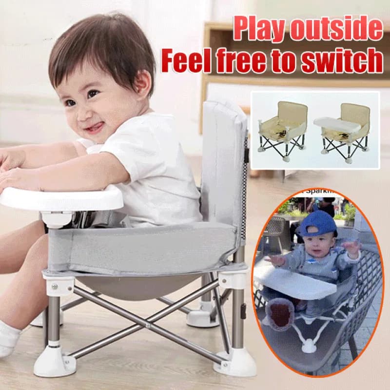 Portable Dining Chair Foldable Baby Chair with Safe Belt Outdoor Camping Travel Folding Kids Beach Seat Baby Furniture Supplies