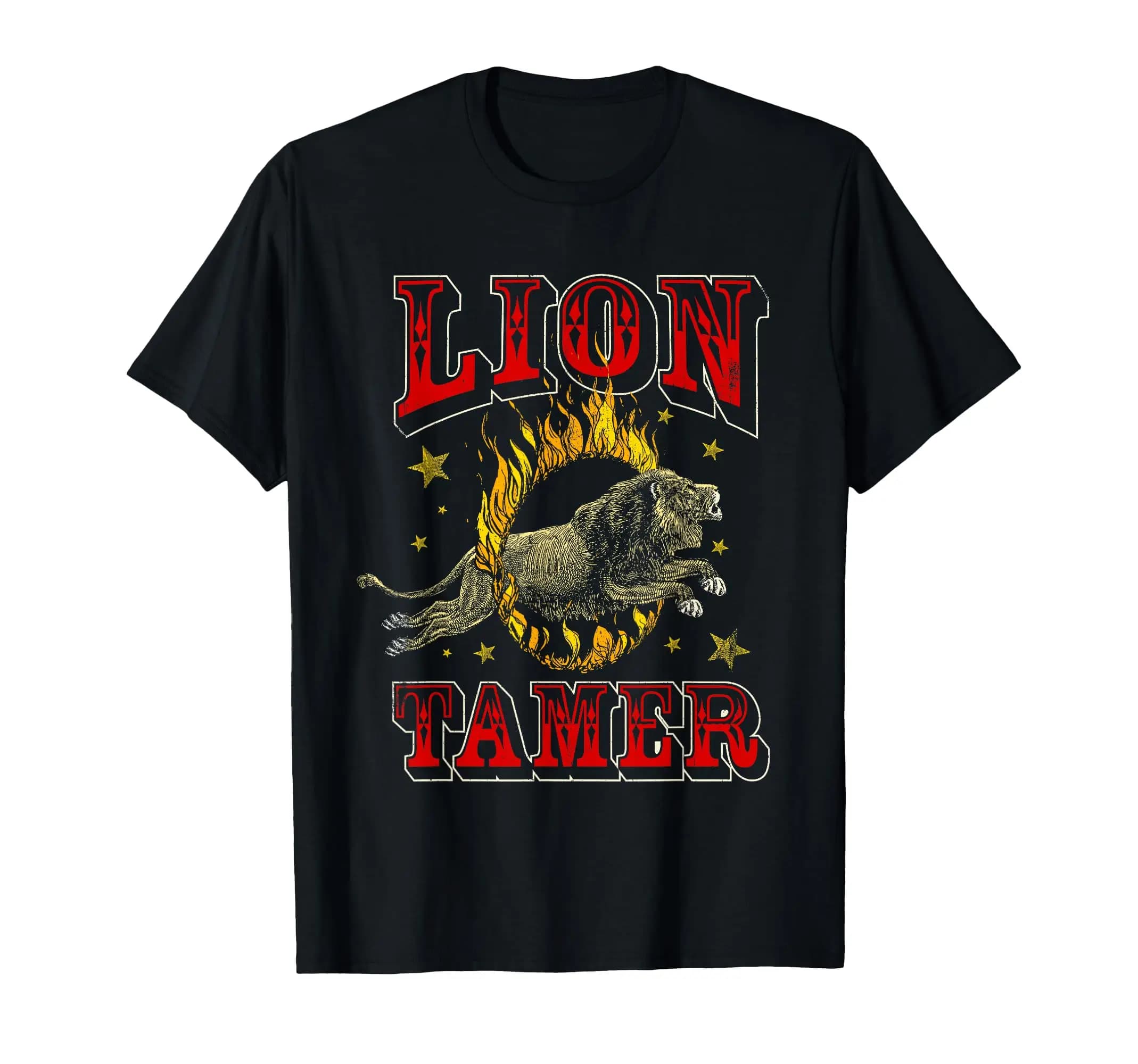Circus Staff Lion Tamer Vintage Carnival Costume Theme Party Classic Logo T Shirt and Stickers, Unisex Adult T Shirt Collection