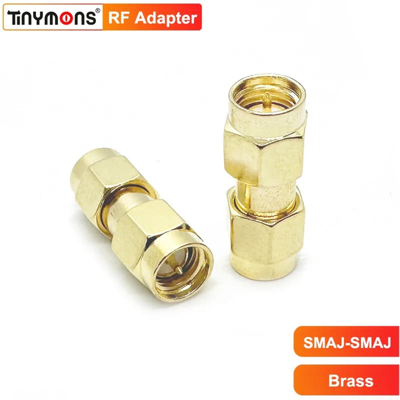 Brass SMA Male to SMA Male Adapter Gold-Plated RF Coax Extension Cable Connector for FPV Drone Signal Booster