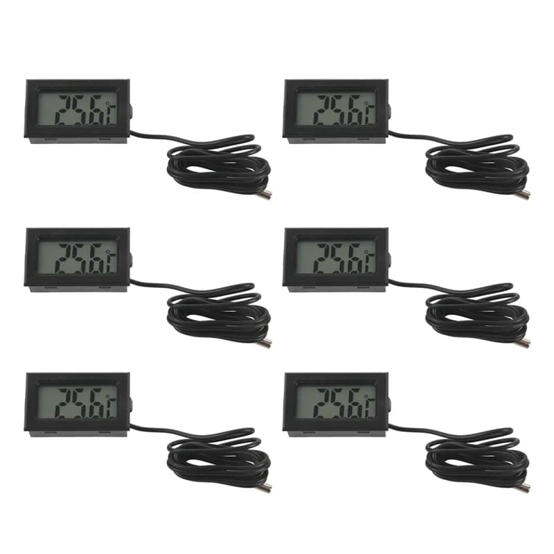 Top Deals 6X New Digital LCD Thermometer Temperature Gauge Probe Sensor -50°C TO +110°C Range