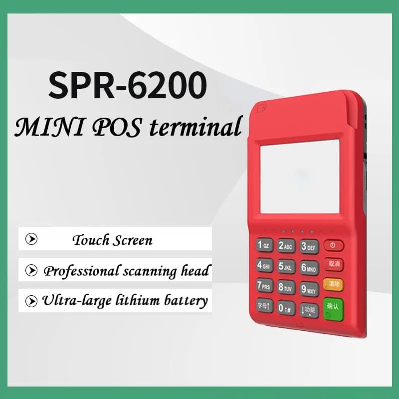 SPR-6200 Wireless MINI POS Terminal Card Payment Smart Mobile Payment Smart Cash Register Mobile Consumer Machine