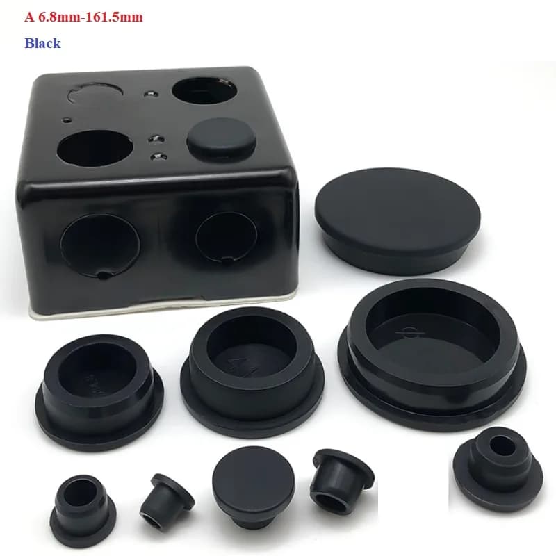 Bore 6.8-161.5mm Black/White Silicone Rubber Seal Hole Plugs Hollow Blanking End Cap Dustproof Plug Pipe Inserts T Type Stopper