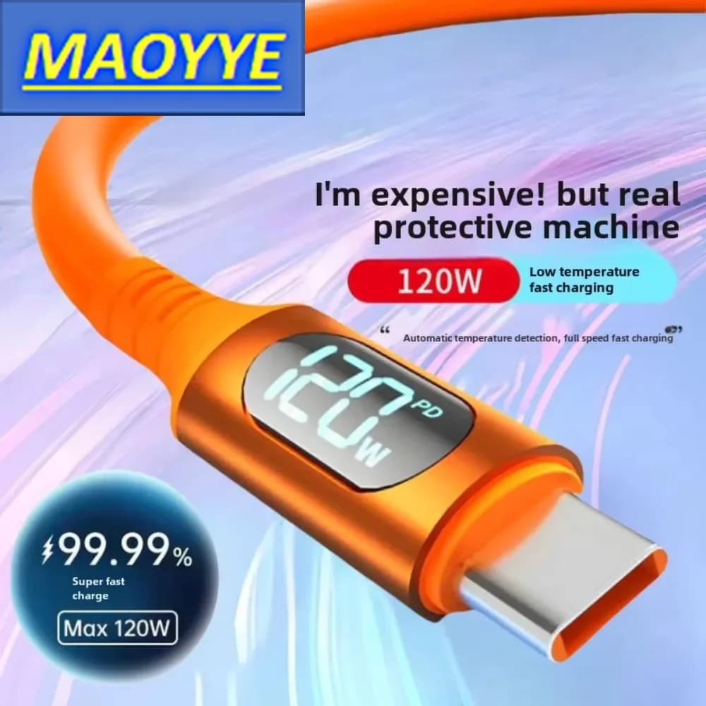 MAOYYE 6A 120W USB C To Type C Cable For Samsung S24 iPhone 15 16 Pro Max Macbook Xiaomi 15 POCO PD Fast Charging Charger cable