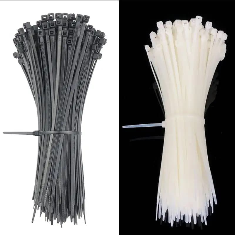 Cable Ties Self-Locking Nylon Cable Ties Plastic Wrap Cords Zipper Organizer Tension Black and White Cable Ties Fastening Rings