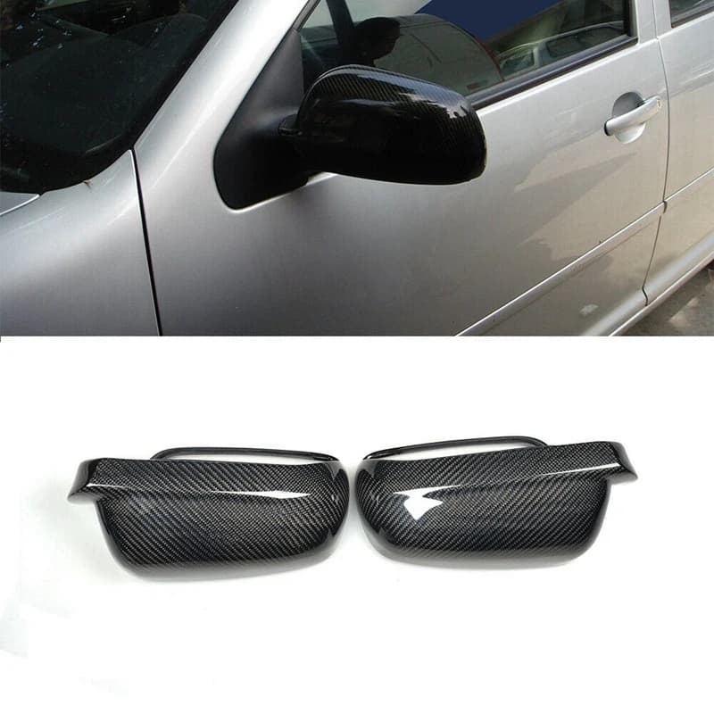 Carbon Fiber ABS Side Rear View Mirror Cover Replacement for Bora 1998-2009