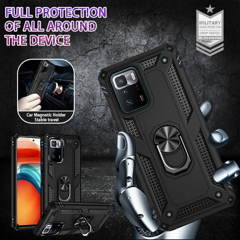 For Xiaomi Poco X3 GT 5G Case Luxury Magnetic Holder Ring Case For Poko Little X3GT X 3 GT Silicone Shockproof Armor Back Cover