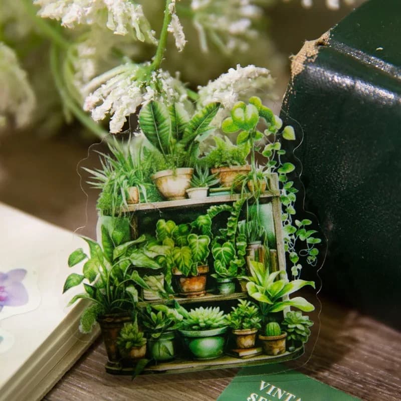 30Sheets Sticker Pack variety plant illustrated plant Handbook material Decoration Writing Watercolor Scrapbook cut 150*90mm