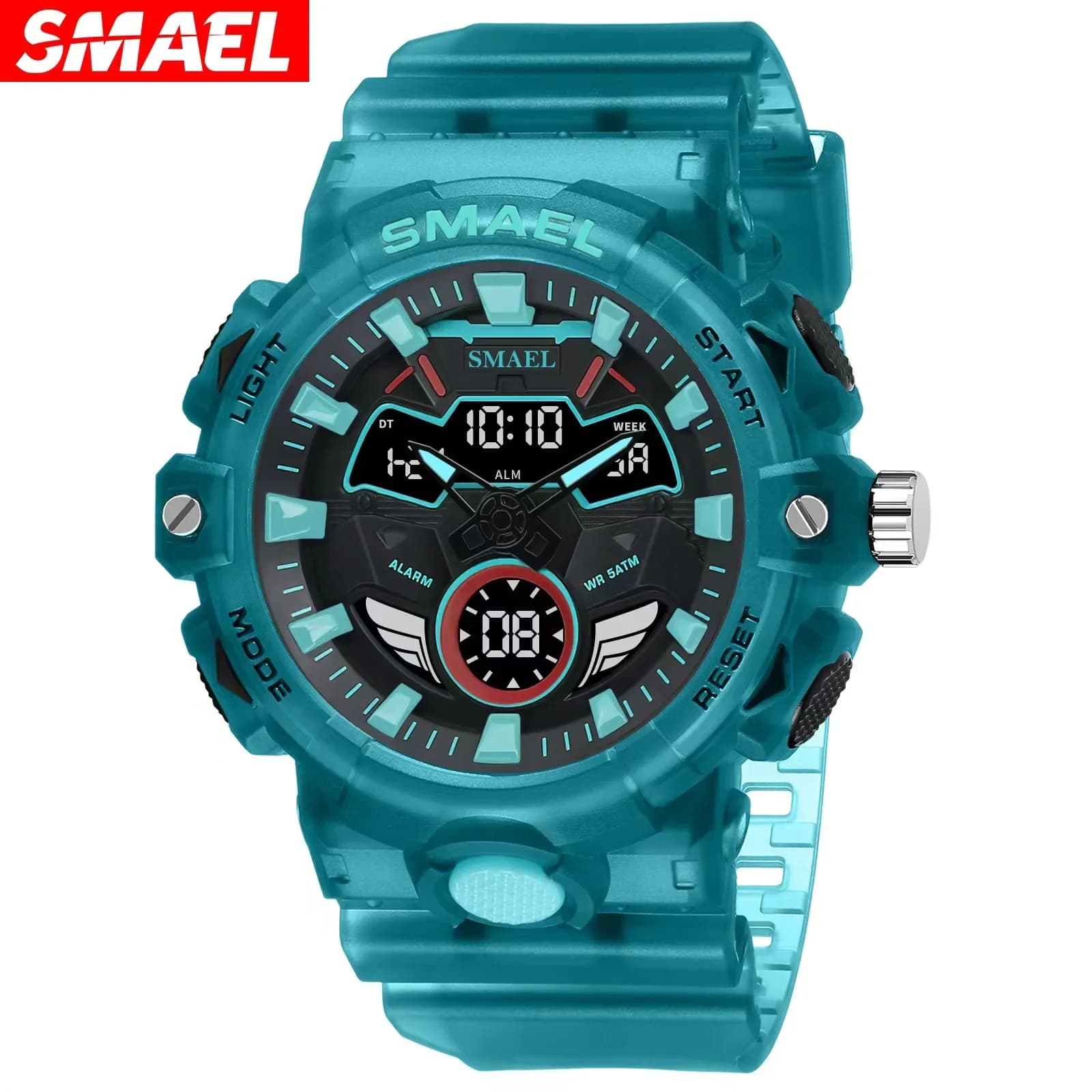 SMAEL Original Wristwatches Dropshipping Brand 50M Waterproof Clock  Alarm Yellow New Quartz Watch Men Sport Watches 8089