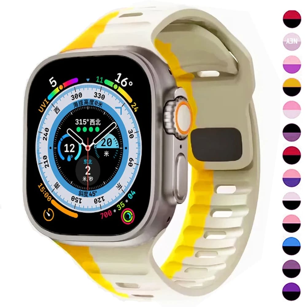 Sport Band For Apple Watch Ultra 2 Strap 49mm 45mm 40mm 44mm 42mm 41mm 44 40 mm Silicone Bracelet iWatch Series 9 8 7 6 SE 5 4 3
