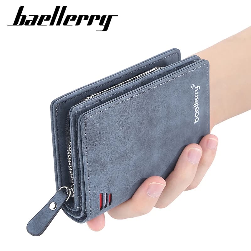 Baellerry New Men Wallets High Quality Brand Card Holder Short Male Purses Zipper Coin Pocket Large Capacity Men's Wallet