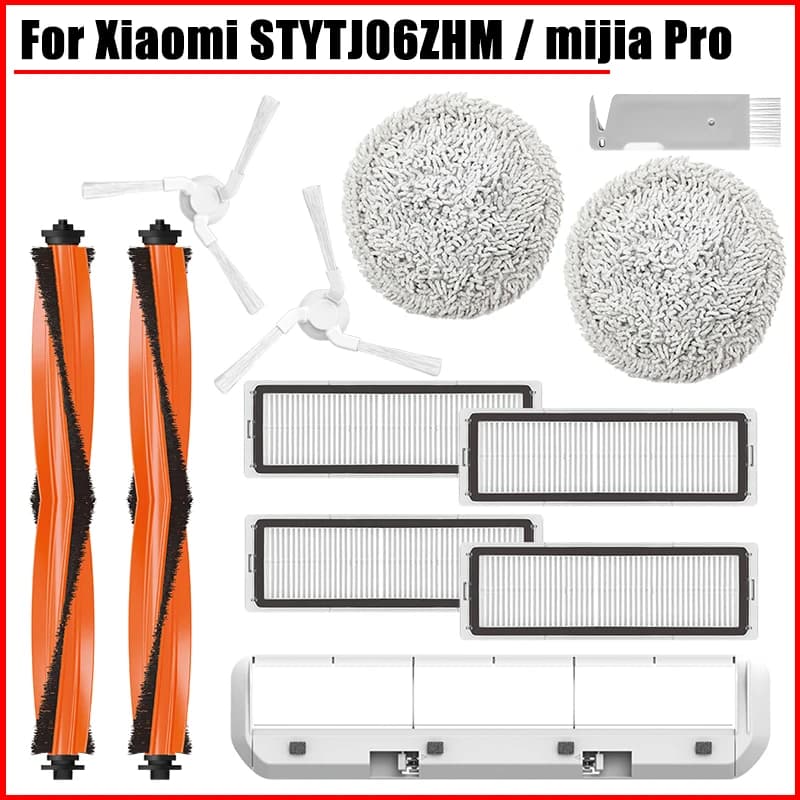 For Xiaomi STYTJ06ZHM / Mijia Pro Vacuum Cleaner Accessories, Main Side Brush, HEPA Filter, Mop Cloth Parts Cleaning Replacement