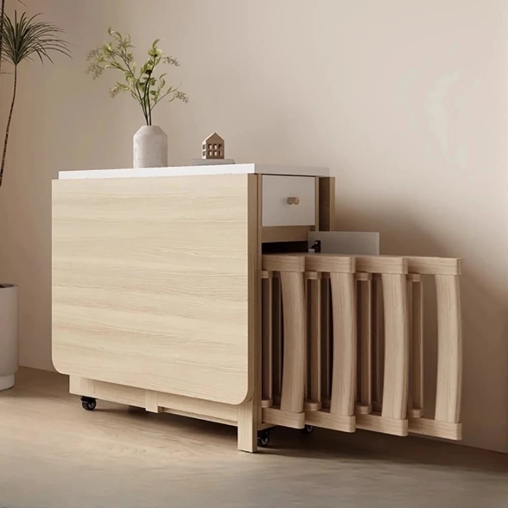 Folding Dining Table Set 6 Chairs Luxury Vintage Square Dining Table Extensio Nordic Mesas Y Sillas De Comedor Kitchen Furniture