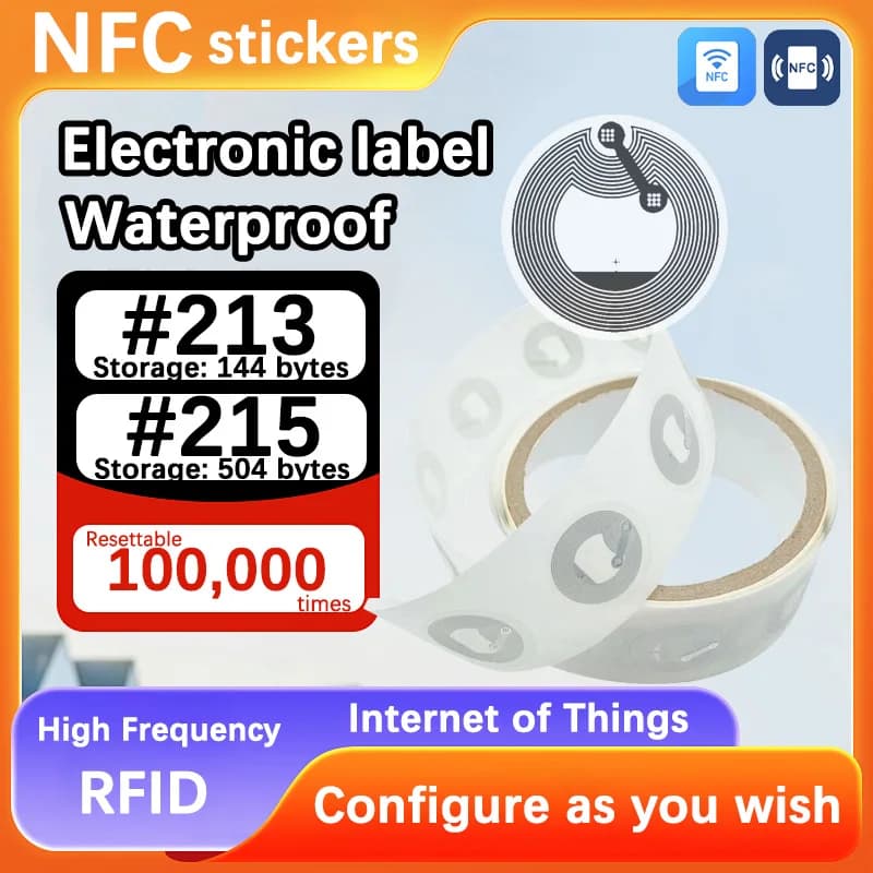 Sticky Tag RFID , NFC Tag , Mobile Phone Available , ISO14443A , 13.56 MHz , Ntag215 , 213 , Huawei Sharing nfc