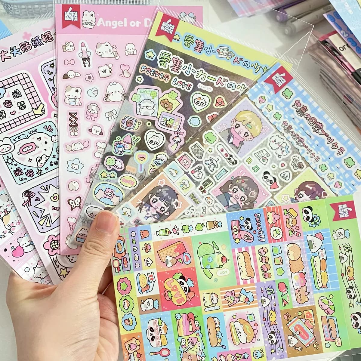 Cute Character Sticker Korean Deco Sticker for Scrapbooking Card DIY Phone Luggage Motorcycle Laptop Suitcase Decal Sticker