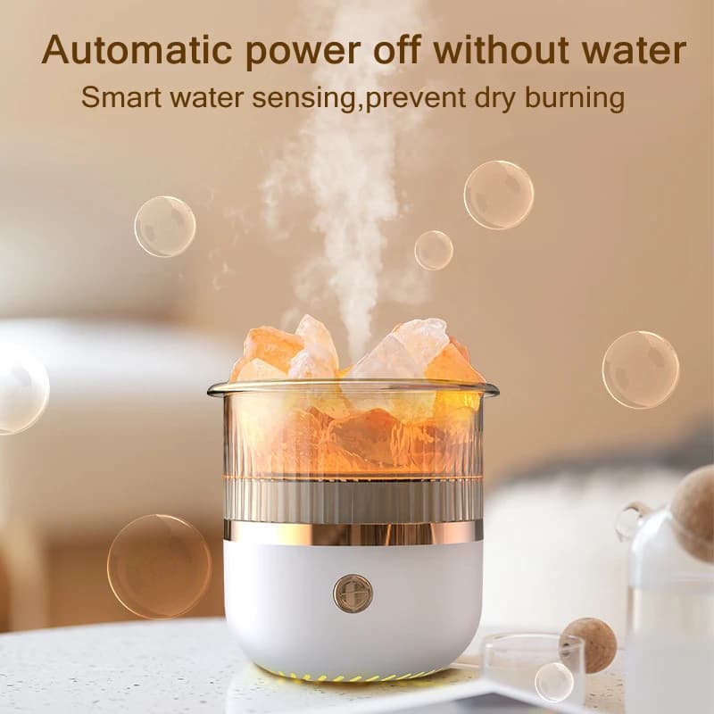 USB Aroma Diffuser Crystal Stone Electric Ultrasonic Essential Oil Diffuser Aromatherapy Air Humidifier with 7 Color LED Light