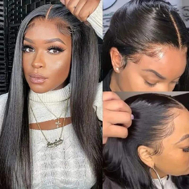 Glueless  5x5 Glueless Wig Human Hair Ready To Wear 5x5 Lace Closure Wig Straight Pre Plucked Brazilian Human Wigs Ready To Go