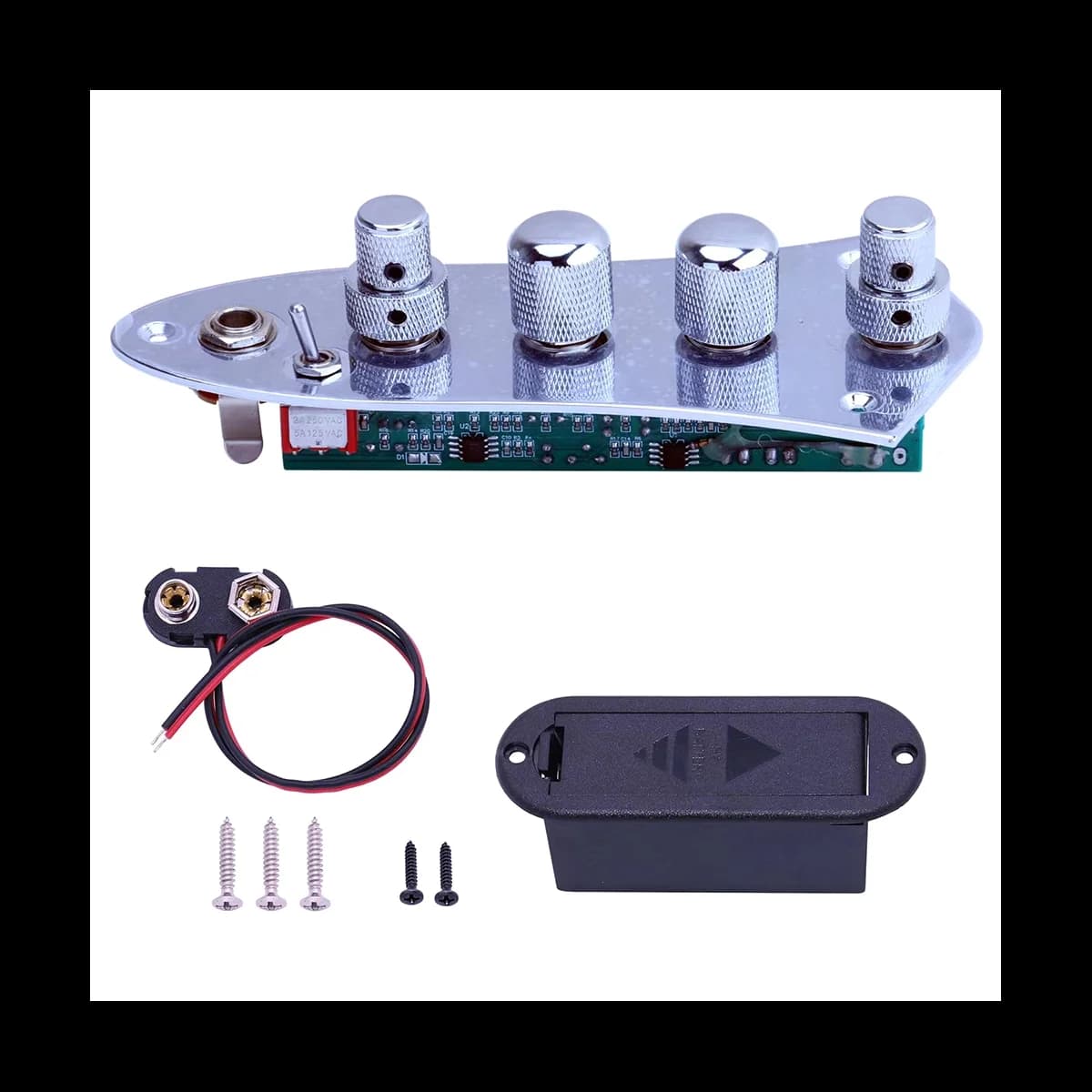 5 Jazz JB Bass Loaded Wired Control Plate for 4/5 String Bass Guitar Parts JB