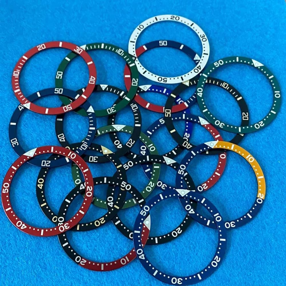 39mm Flat Aluminum Watch Bezel Steel Watch Insert Men's Watch Replacement Accessories Parts 32.5mm-39mm