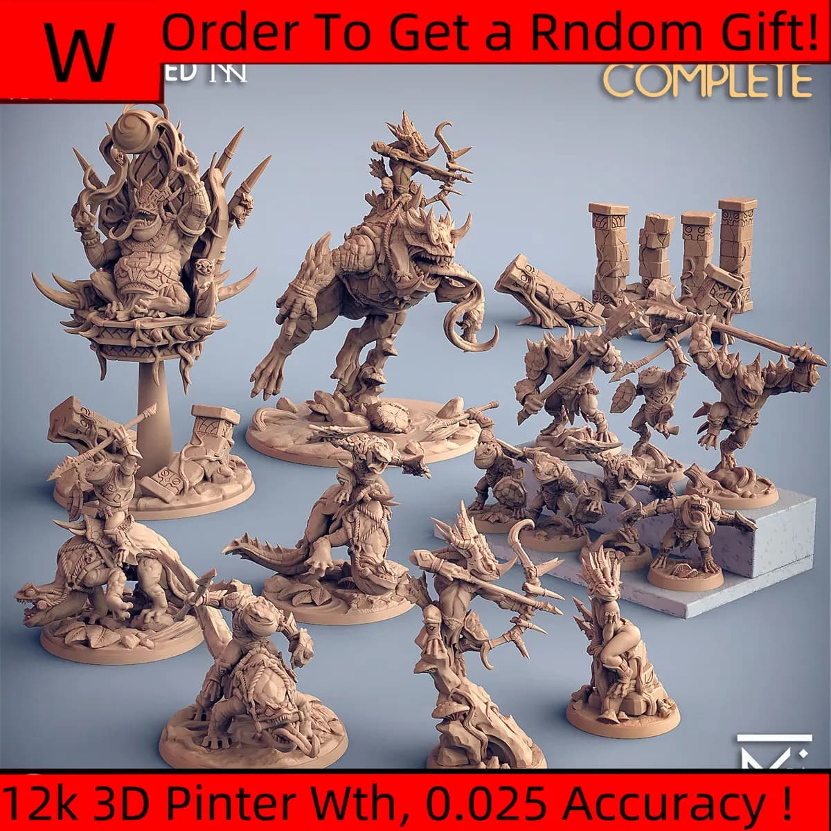 3D Printing Microscopic Models 【 Toad Man 】 Shlala Toad Warrior Demon Frog Knight Dnd Running Group Table Game Piece Model