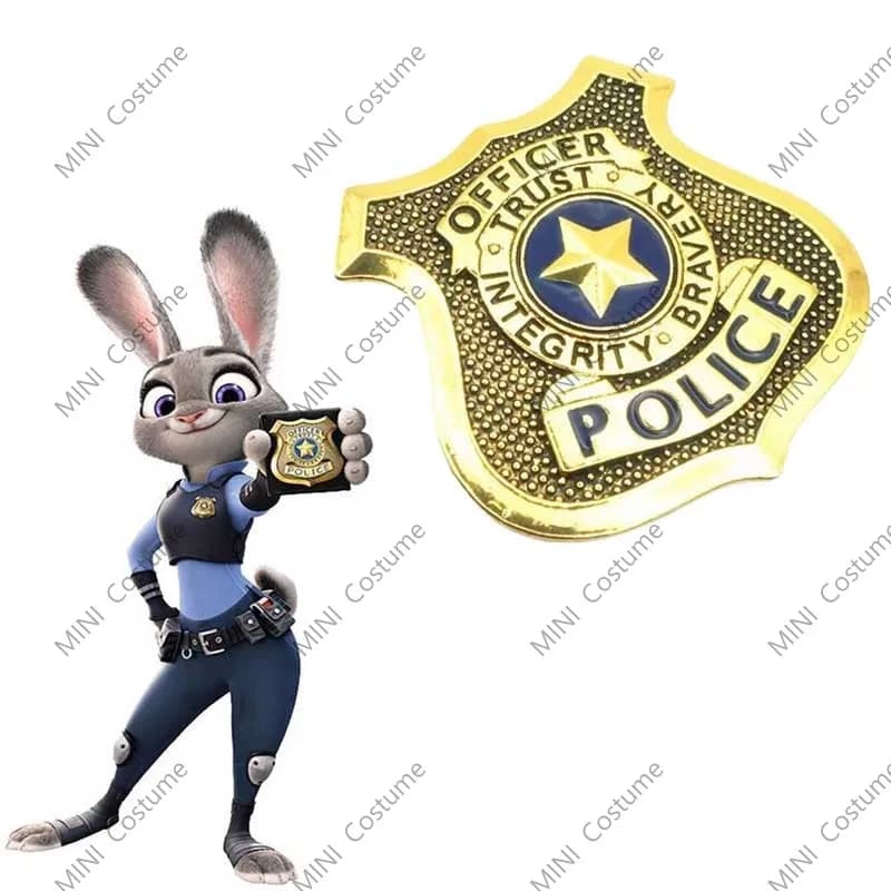 Zootopia Accessories Cosplay Jewelry POLICE BADGES Disney  Backpack Jewelry  Judy Hopps  Brooch Pins for Women