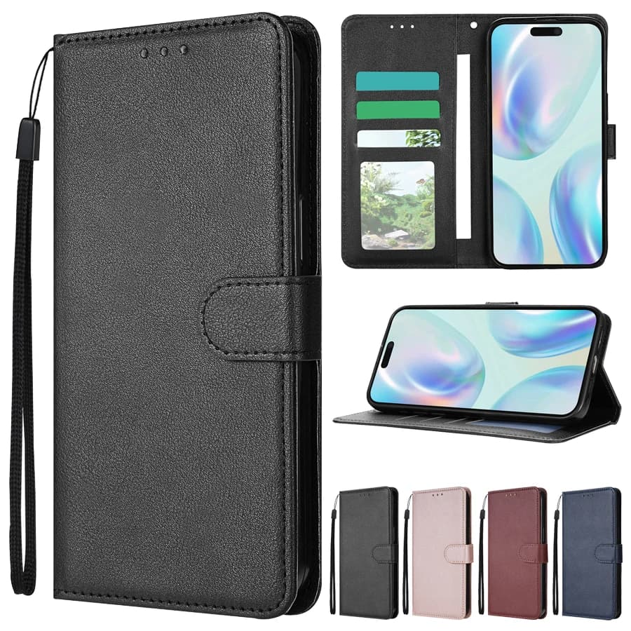 Wallet With Card Slot Photo Frame Stand Magnetic Flip Leather Case For iPhone 16e 16 Pro Max 15 Plus 14 13 12 11 Anti-fall Cover
