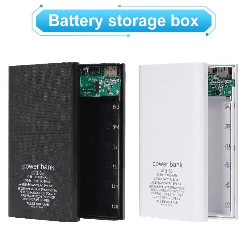 DIY18650 Battery Storage Charging Box Storage Box Case Without Battery Dual USB Type-C 5V Suitable for iPhone Xiaomi Huawei