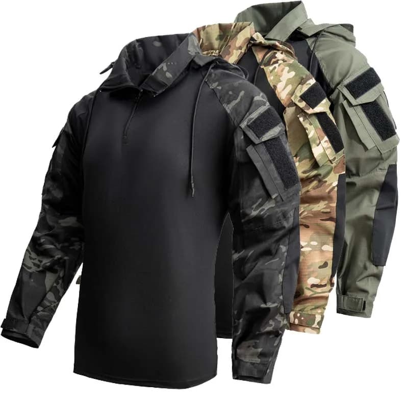 Outdoor Men Military Shirts Tactical Airsoft Paintball Multicam Combat Shirt CP Camouflage Working Clothing
