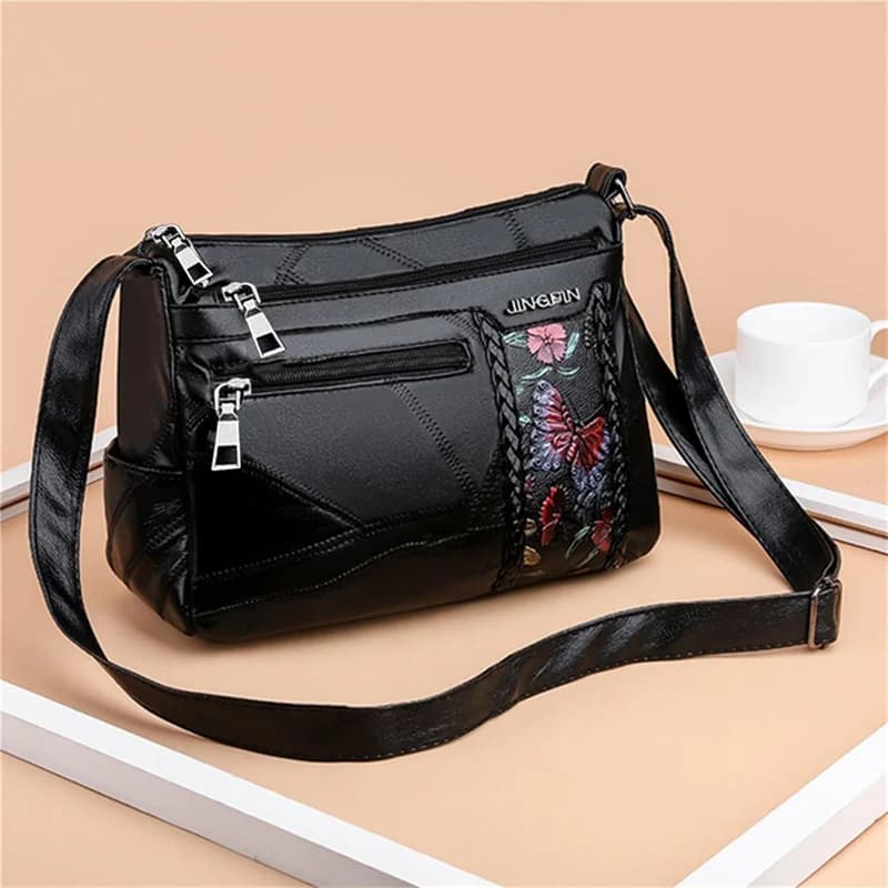 Women's Crossbody Bag Middle Aged And Elderly Splicing Single Shoulder Zero Wallet Large Capacity Utility Shoulder Bags