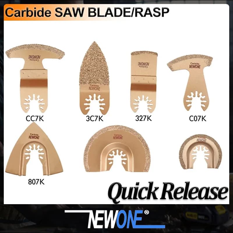 NEWONE Carbide Triangle Rasp Oscillating Saw Blades Carbide E-cut For Rough Sanding Fillers, Tile Ceramics Multitool Saw Blade