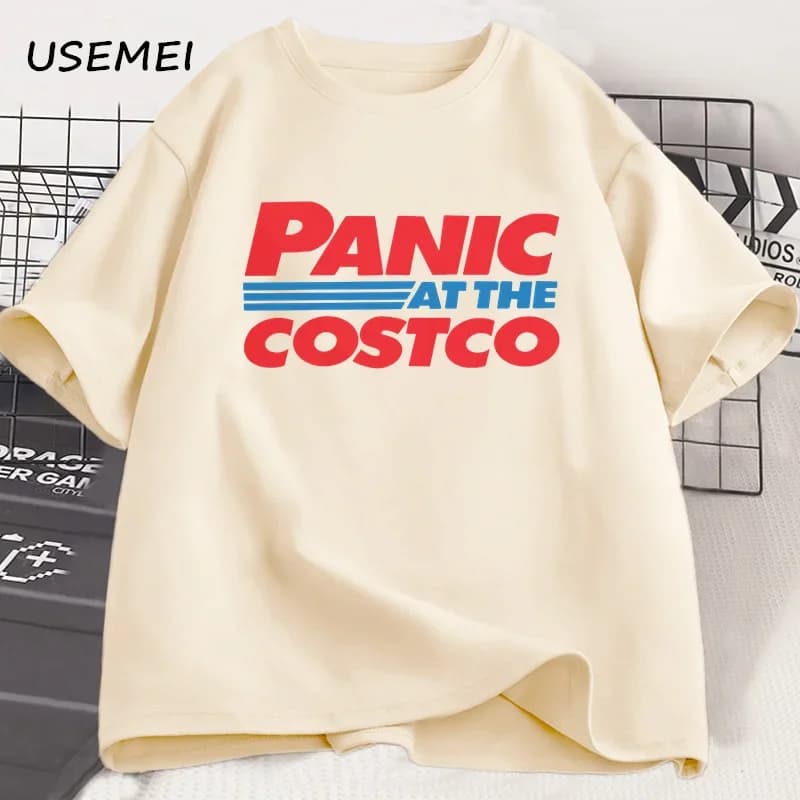 Panic At The Costco Graphic T-shirts Costco Lovers Tee men fashion Oversized cotton t shirt Streetwear Tshirt Men's Clothing Tee