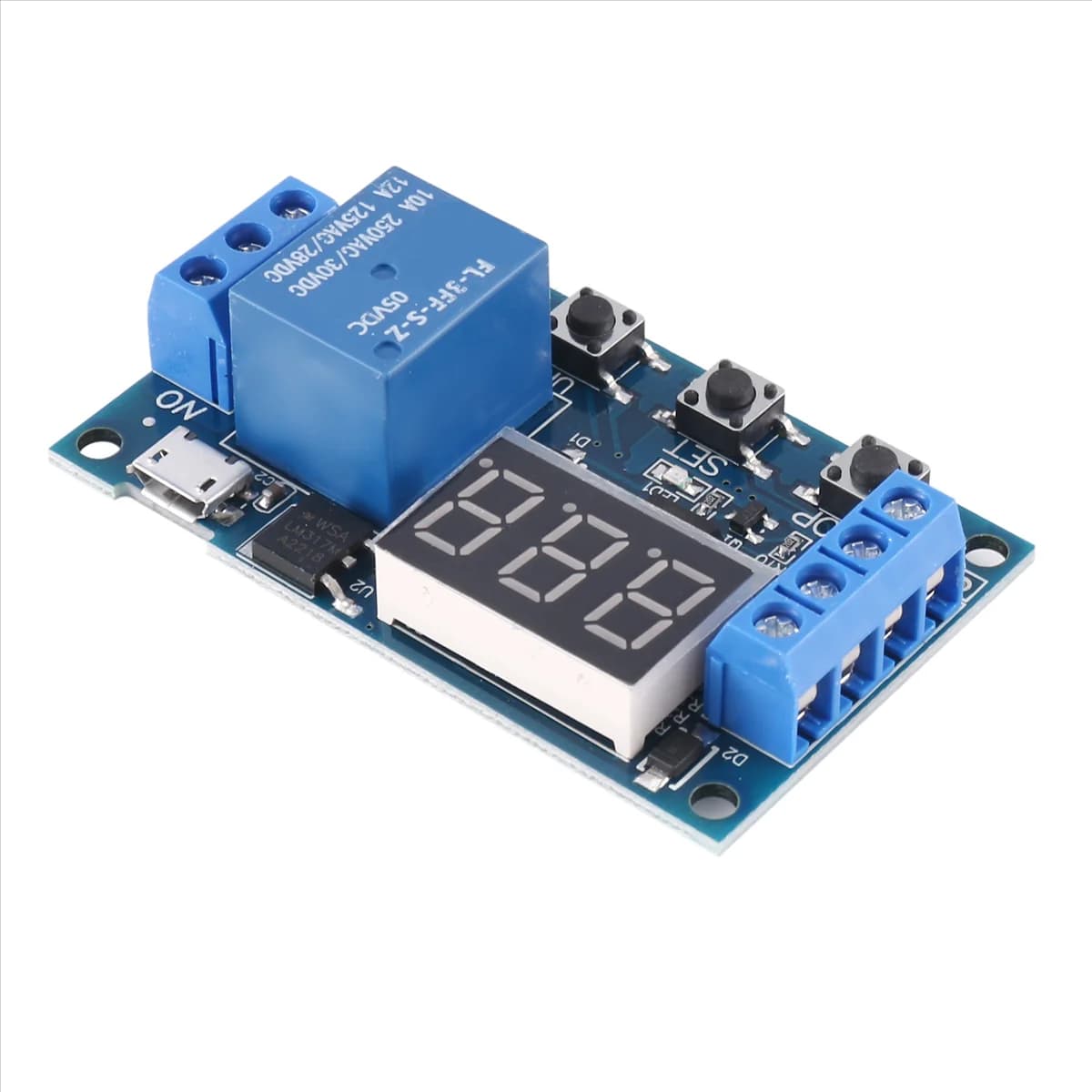 HW-521 Digital Time Delay 1 Way Relay Trigger Cycle Timer Delay Switch Circuit Board Timing Control Module