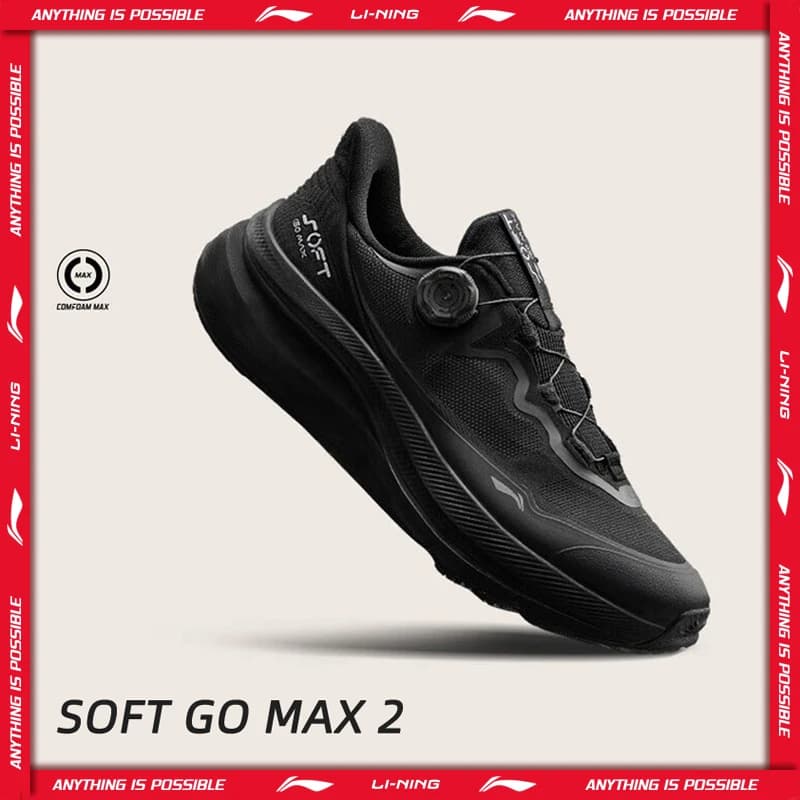 Li-Ning Men Women SOFT GO MAX 2 Walking Shoes COMFOAM Slip-on Thick Heel LiNing Unisex Sports Stylish Casual Shoes AGLV001
