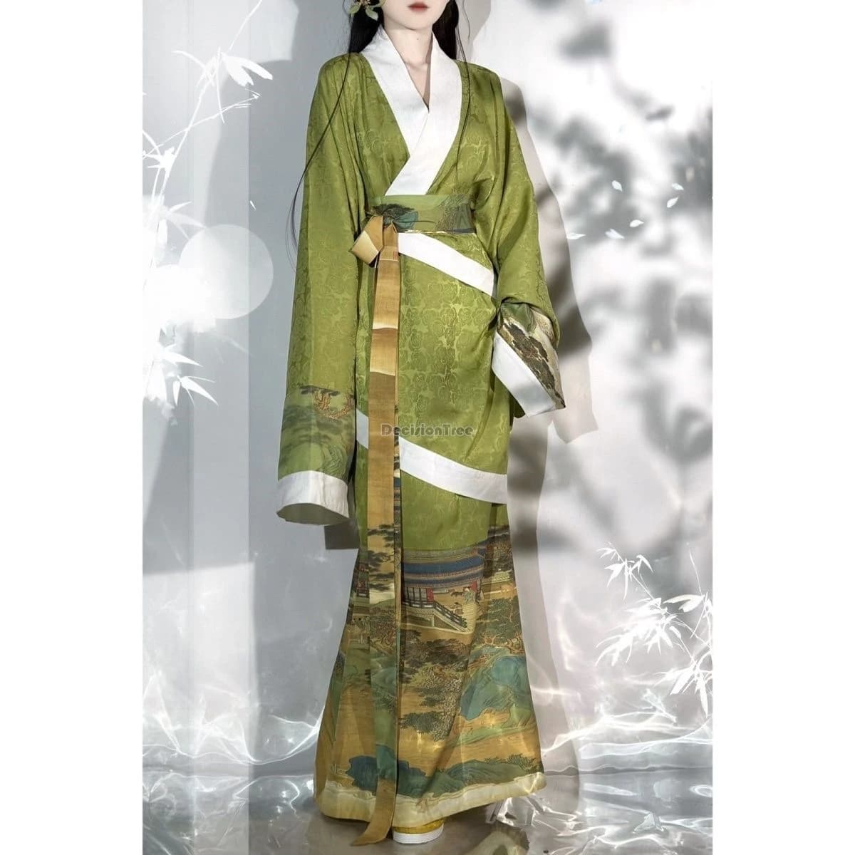 2025 original improved chinese traditional ancient qin dynasty woman clothes cross collar elegant printed retro style hanfu b94