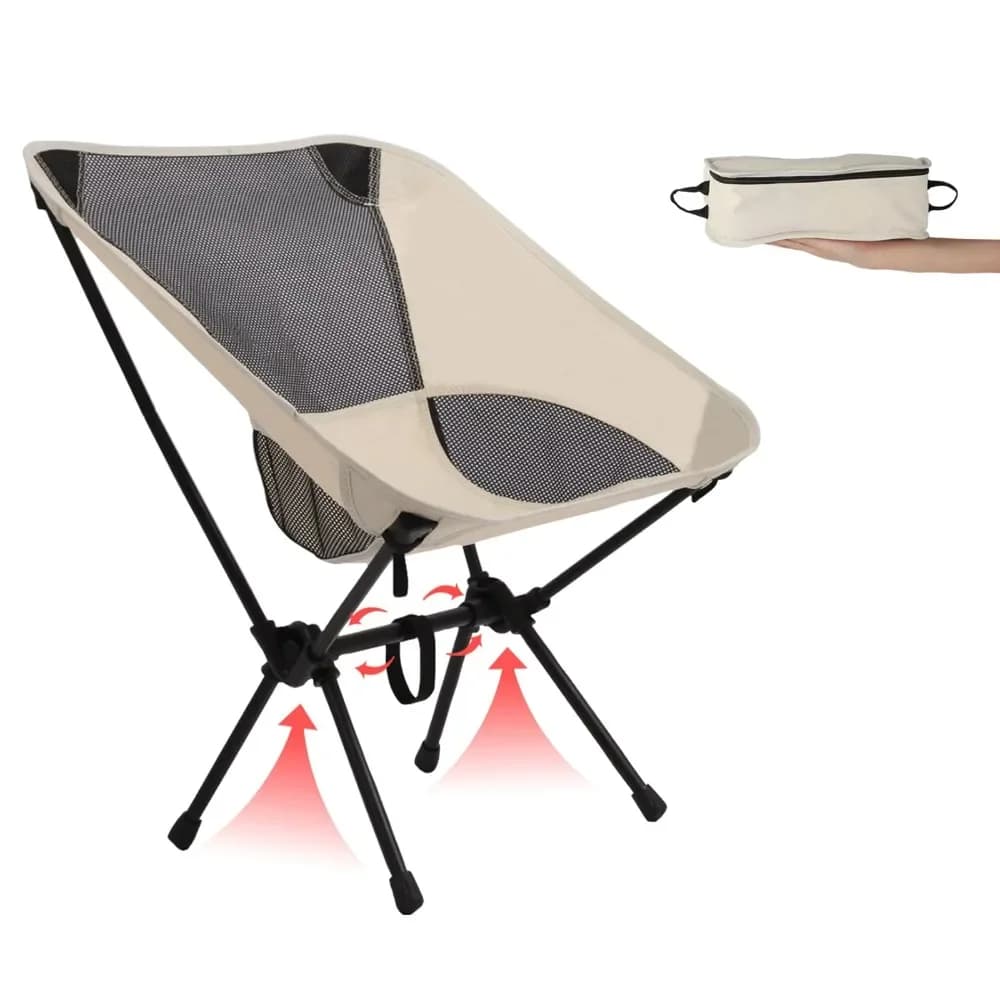 Ultralight Folding Outdoor Chair Portable Oxford Fabric Moon Chair for Camping Picnic Beach Travel Fishing Leisure Furniture
