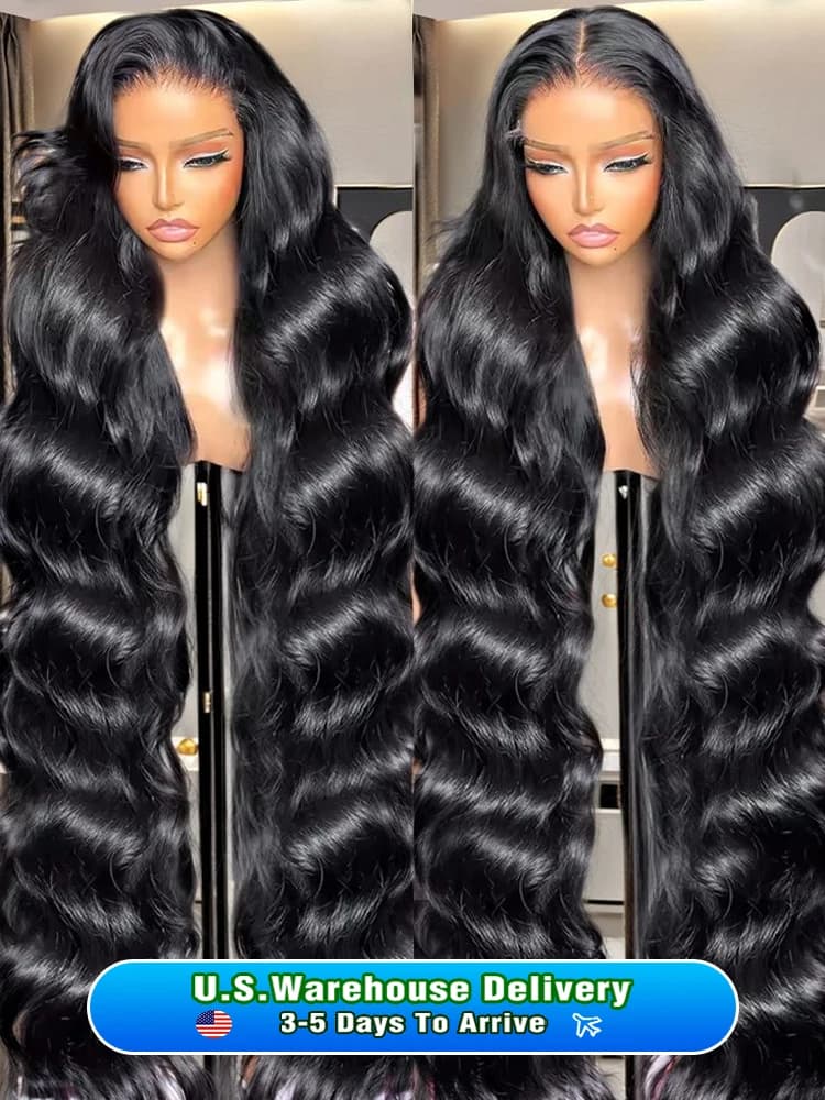 30 40 50 Inch 250 300 Density 13x6 HD Transparent Lace Frontal Wig Brazilian Human Hair 13x4 Body Wave Lace Front Wigs For Women