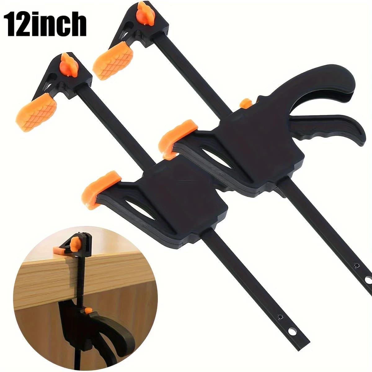 12 Inch Bar Clamps for Woodworking, Quick Grip Clamps Trigger Clamp One Handed Ratchet Clamp, Mini Small Bar Clamp for Craft