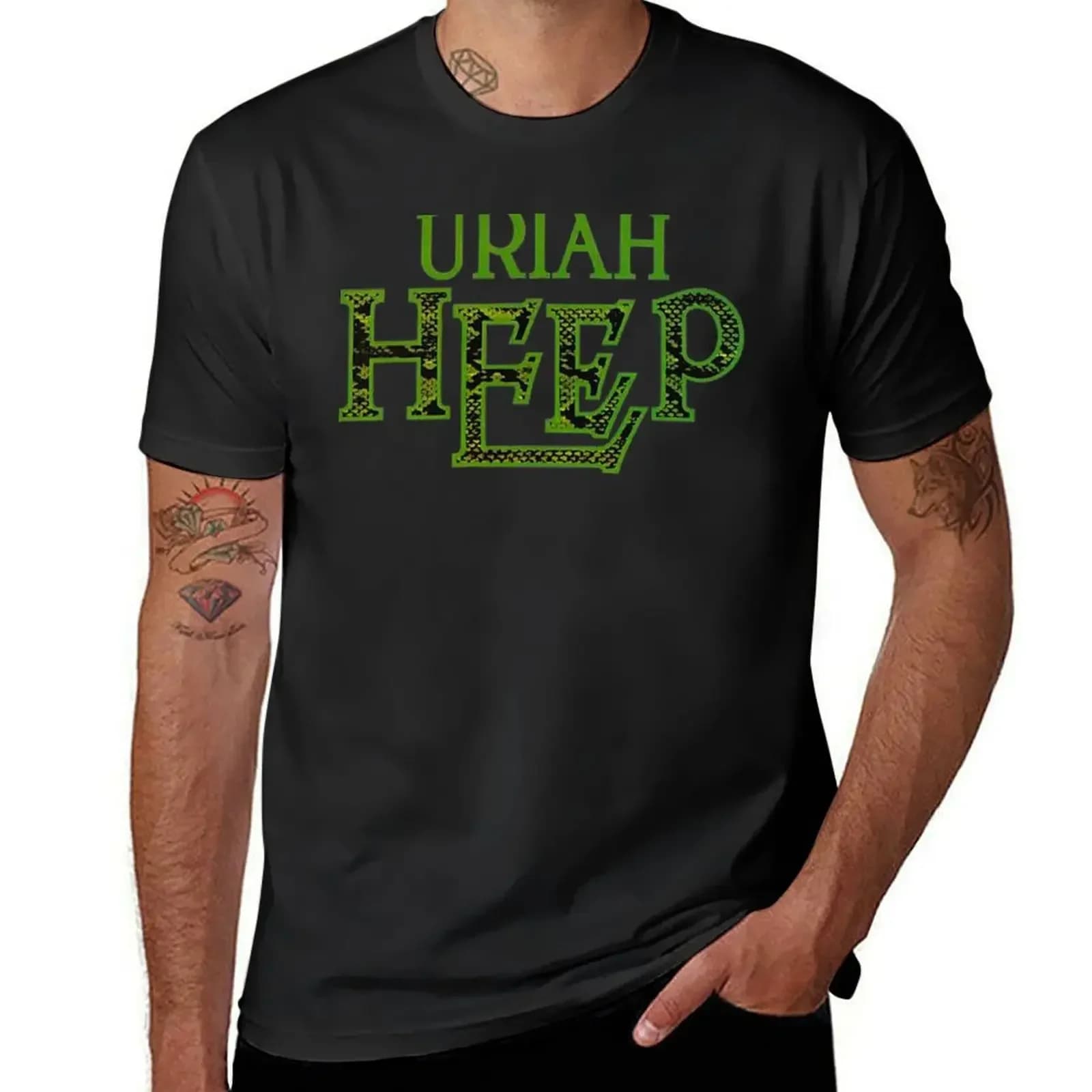 blackwhitereddesign heavy metal uriah heep band logo T-Shirt vintage funnys mens graphic t-shirts pack