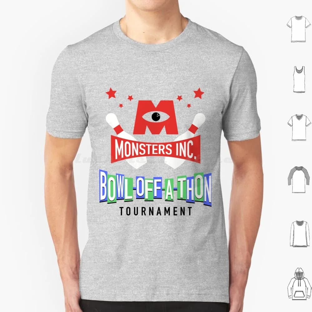 Bowl-Off-A-Thon T Shirt Big Size 100% Cotton Monsters Inc Monsters Monsters At Work Bowling Bowl A Thon Stars Art 50 1950 Plus
